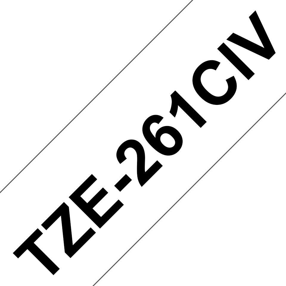 Fita Laminada para Rotuladora BROTHER TZE-261CIV (Preto sobre Branco)
