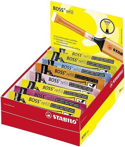 Recargas de Tinta para Marcador Fluorescente STABILO BOSS 70 (Cores sortidas)