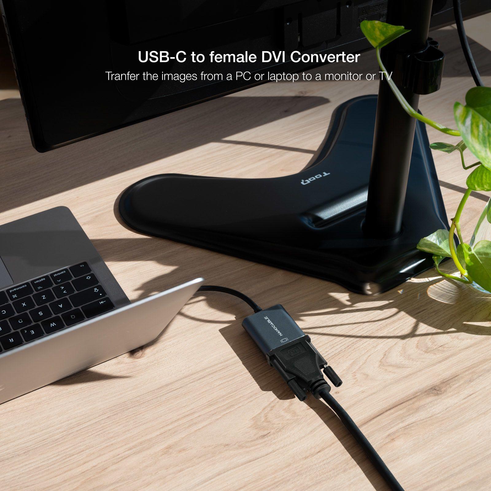 Adaptador NANOCABLE 10.16.4103-G (0,15 m - DVI-D - USB Type-C - Cinzento) — miniatura 4