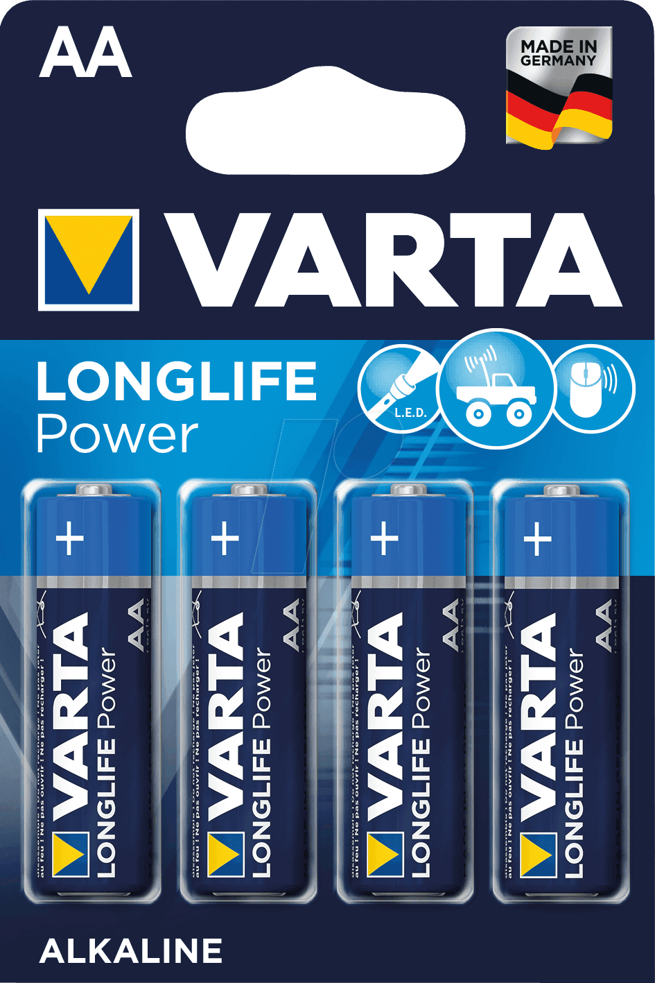 Pilhas Alcalinas VARTA LongLife Power 4906 (Azul e Dourado)
