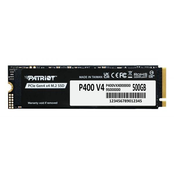SSD PATRIOT P400 V4 (500 GB - M.2 2280 - PCI Express 4.0 NVMe - Preto)