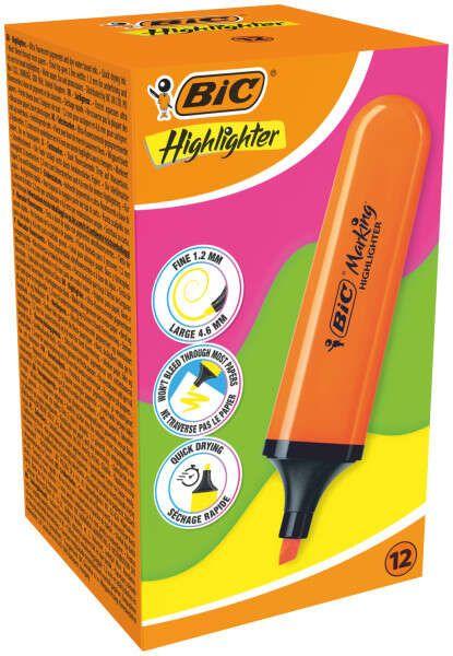 Marcador Fluorescente BIC Highlighter Flat Neon (Laranja)