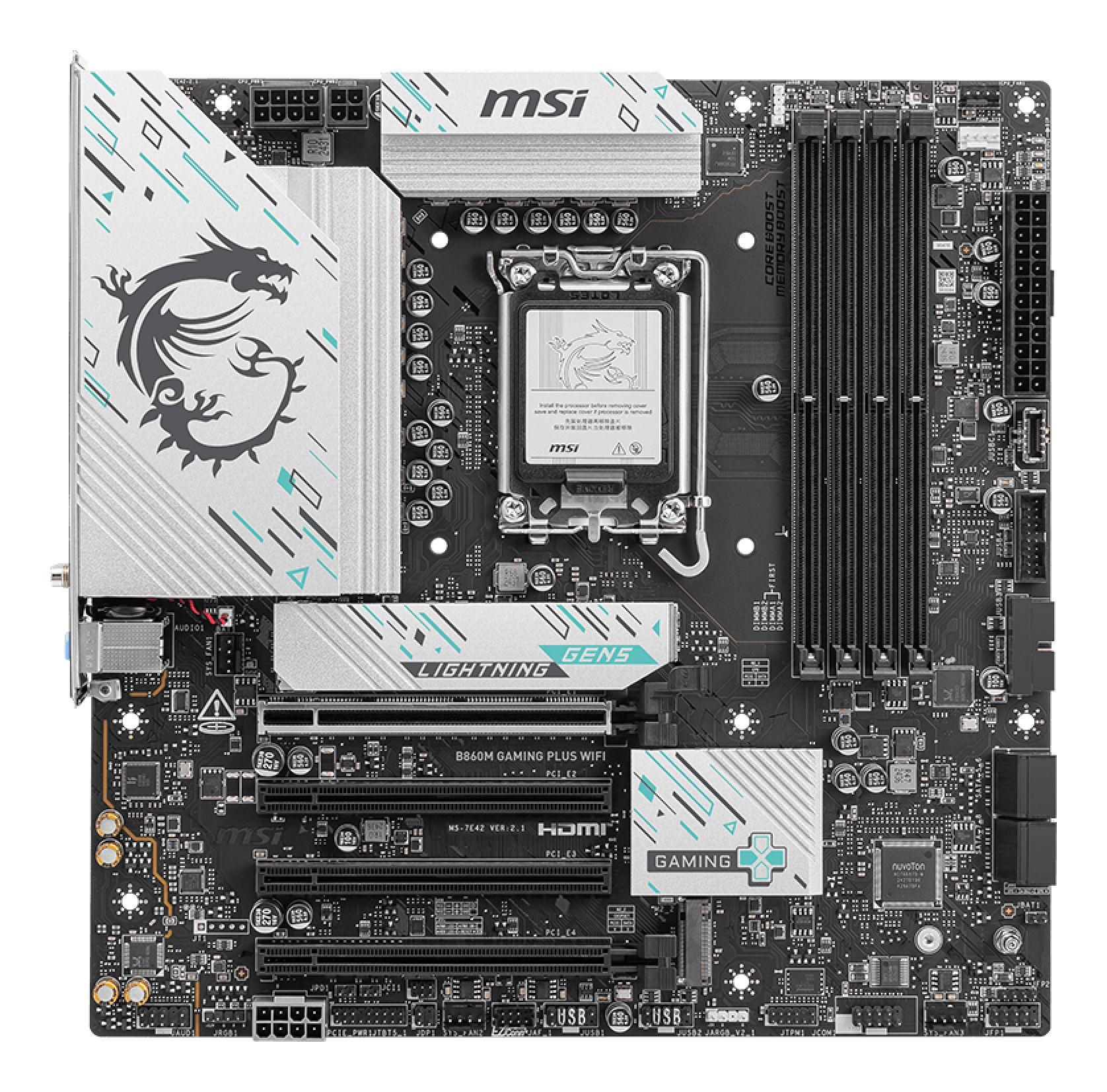 Motherboard MSI B860M GAMING PLUS WIFI (LGA 1851 (Socket V1) - Intel Core Ultra - Micro-ATX - Preto), miniatura 2