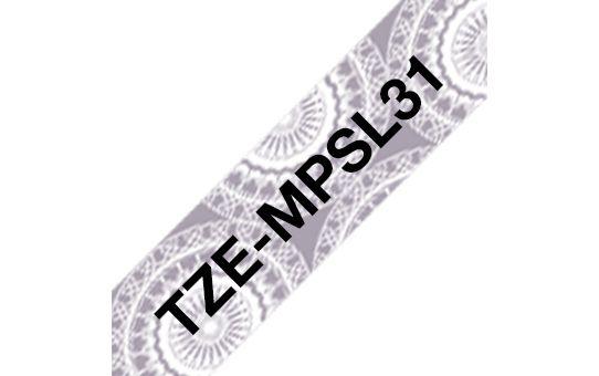 Fita de Impressão Laminada BROTHER TZeMPSL31 (Preto sobre Prateado)
