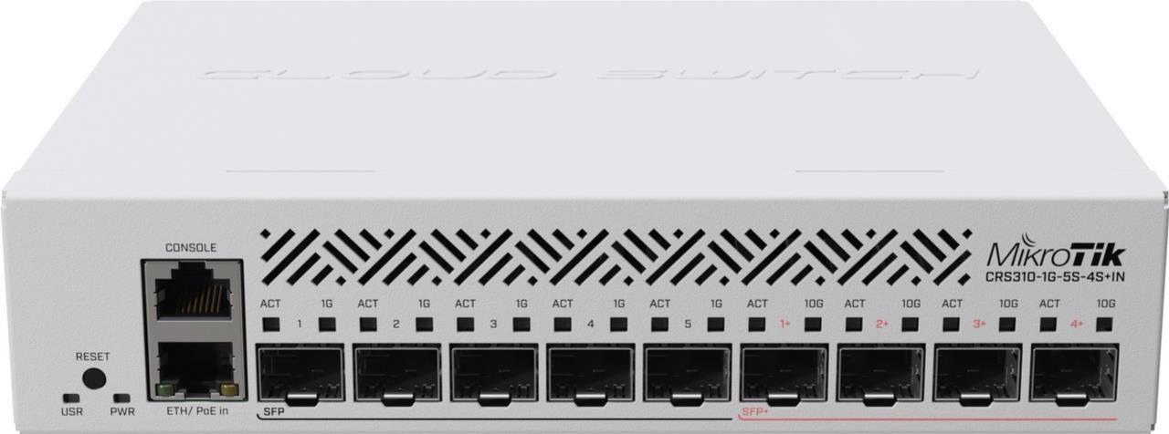Switch Gerido MIKROTIK CRS310-1G-5S-4S+IN (10/100/1000 Mbps - L3 - Gigabit Ethernet - Transparente)