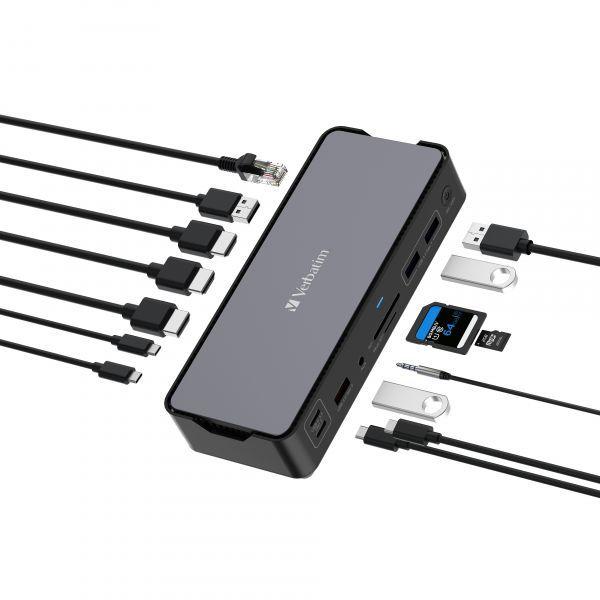 Docking Station USB-C VERBATIM CDS-15 (Preto e Cinzento) — miniatura 4