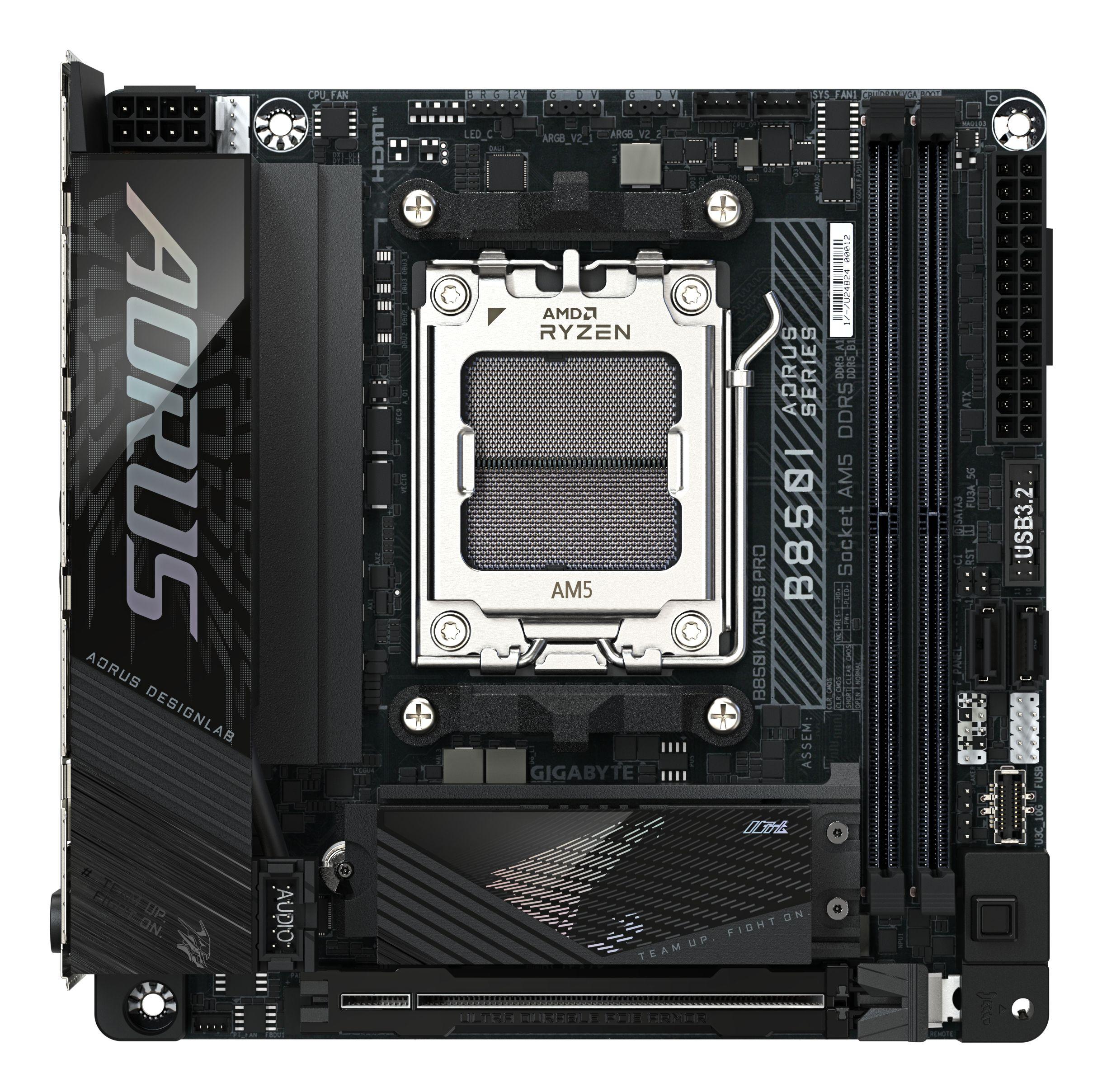 Motherboard GIGABYTE B850I AORUS PRO (AM5 - mini-ITX - Duplo canal - Preto e Castanho), miniatura 2