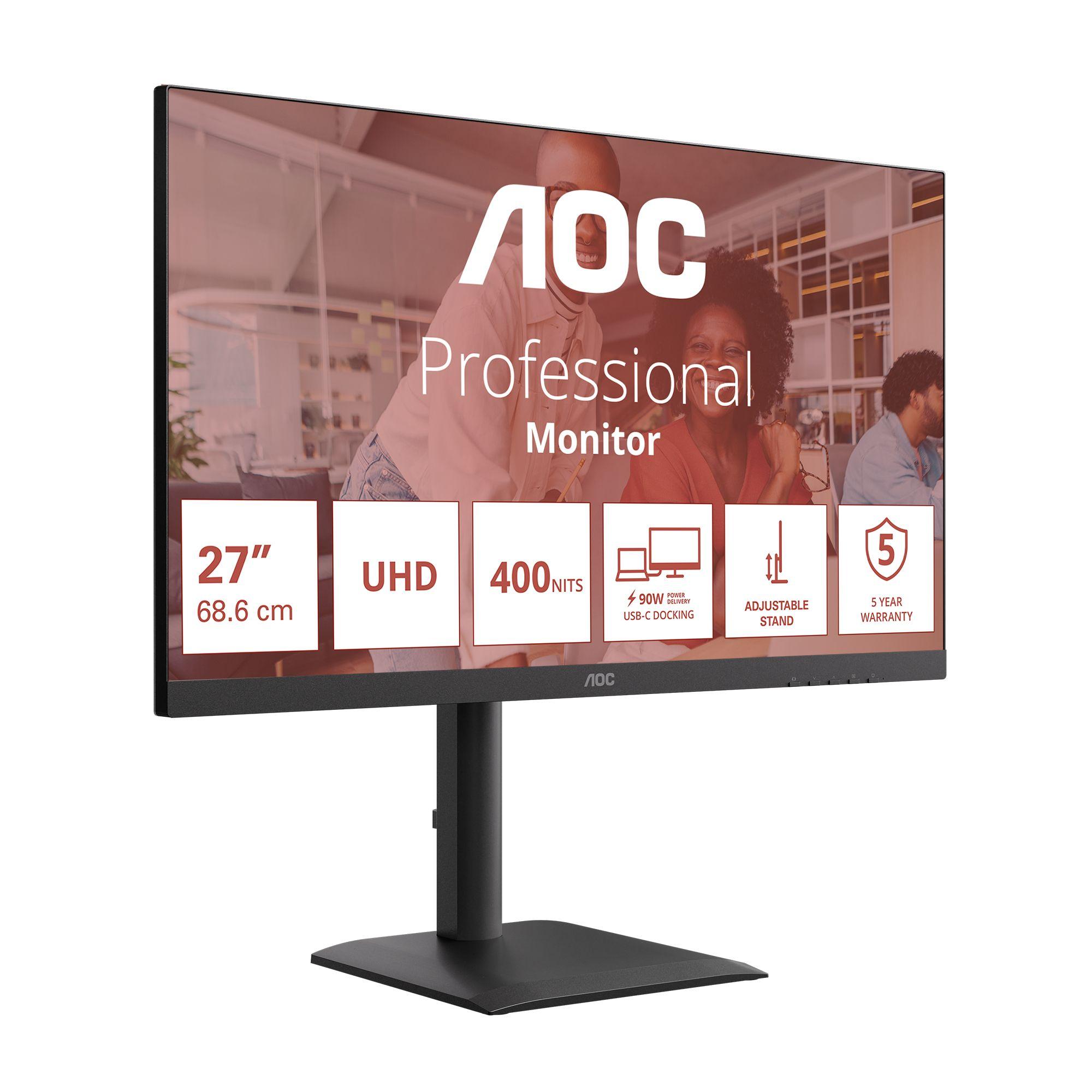Monitor AOC U27E4CV (27" - IPS - 60 Hz - Preto) — miniatura 3