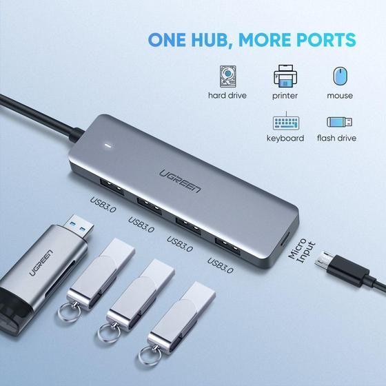 Hub USB-C UGREEN 70336 (0,15 m - Prateado) — miniatura 2