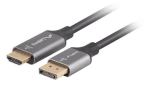 Cabo DisplayPort para HDMI LANBERG CA-DPHD-20CU-0018-BK (1,8 m - HDMI Type A - Preto e Prateado)