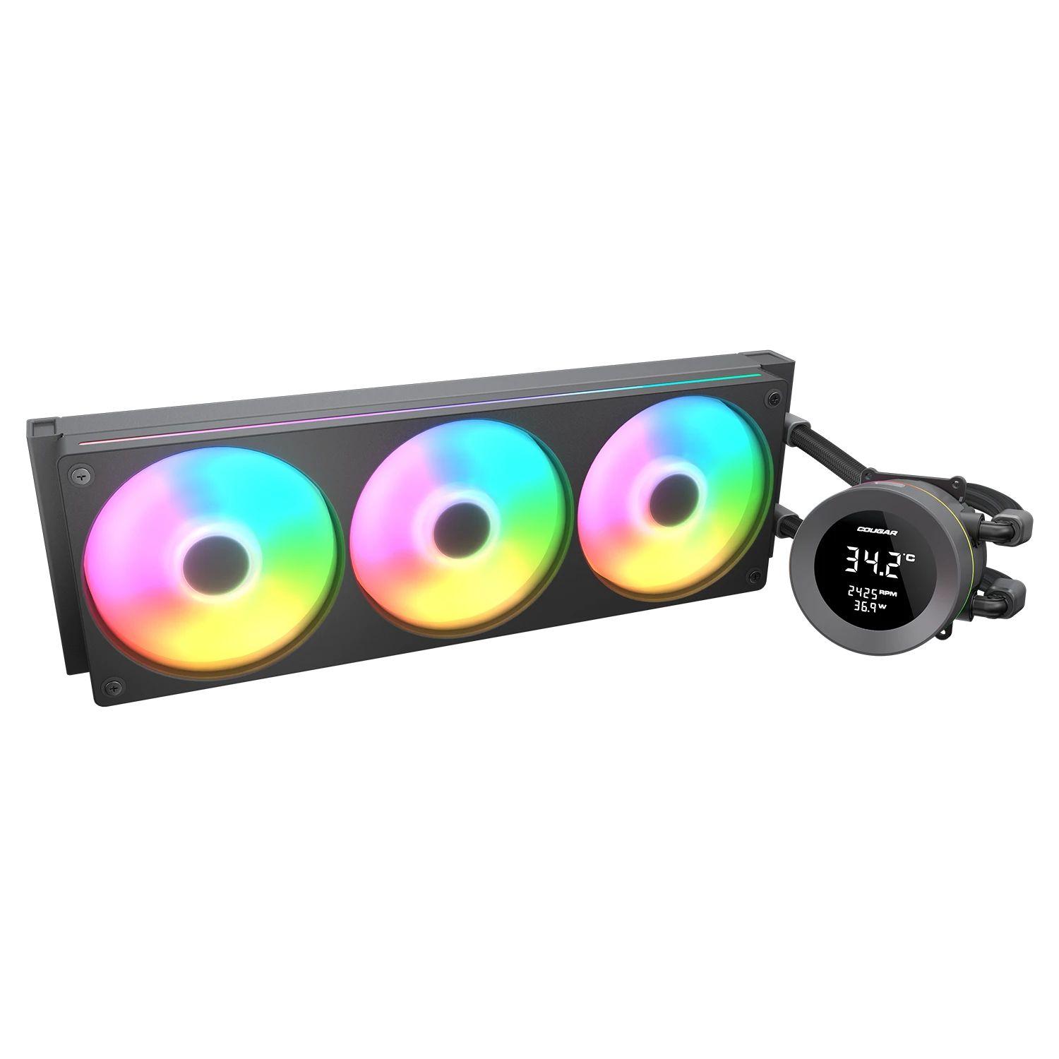 Refrigeração Líquida para CPU COUGAR Poseidon Vistek ARGB 360 (120 mm - 2500 RPM - Multi - Preto) — miniatura 2
