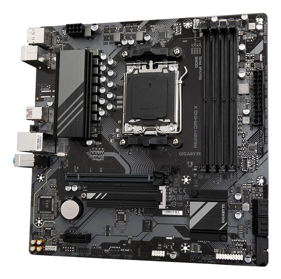 Motherboard GIGABYTE A620M GAMING X (AM5 - AMD Ryzen 7000 Series - micro ATX - Castanho) — miniatura 4