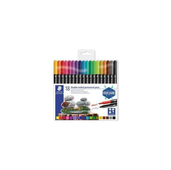 Marcadores Permanentes de Ponta Dupla STAEDTLER 3187 TB18 (Multicor), miniatura 2