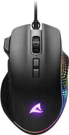 Rato SHARKOON SHARK Force 3 A825 (Mão direita - Até 12800 DPI - Ótico - Preto)