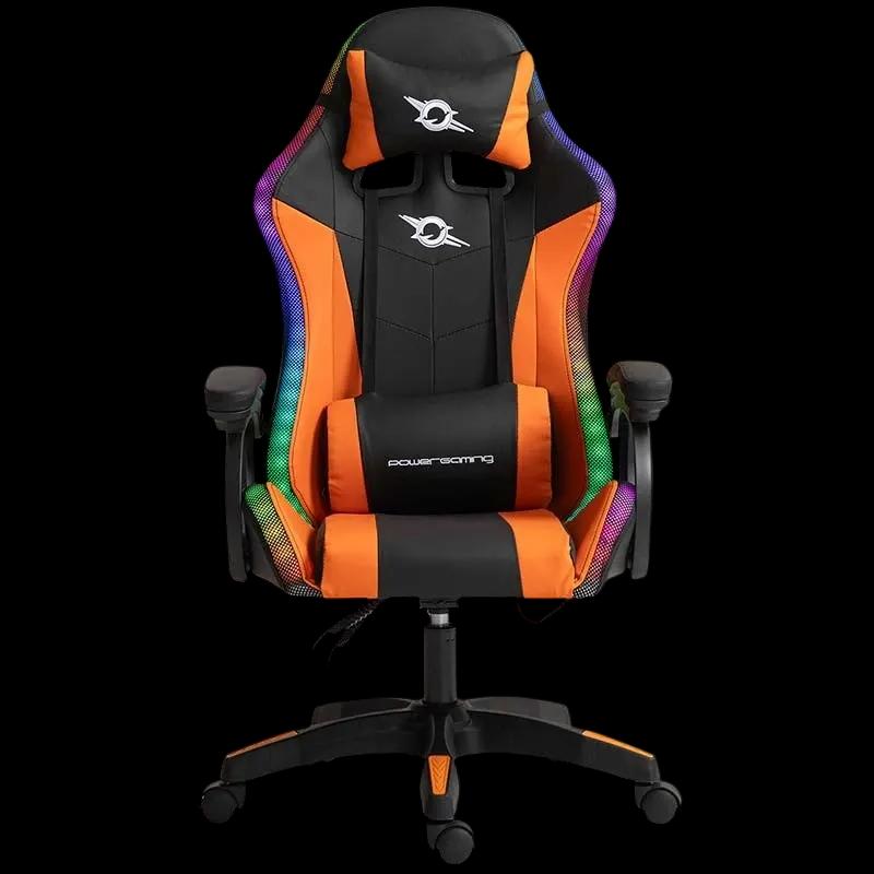 Cadeira Gaming POWERGAMING 813 RGB (Polipele - Preto e Laranja)