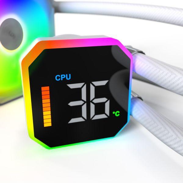 Refrigeração Líquida CPU MONTECH HyperFlow Digital 240 (12 cm - 2200 RPM - Âmbar, Azul, Verde, Vermelho - Branco) — miniatura 4