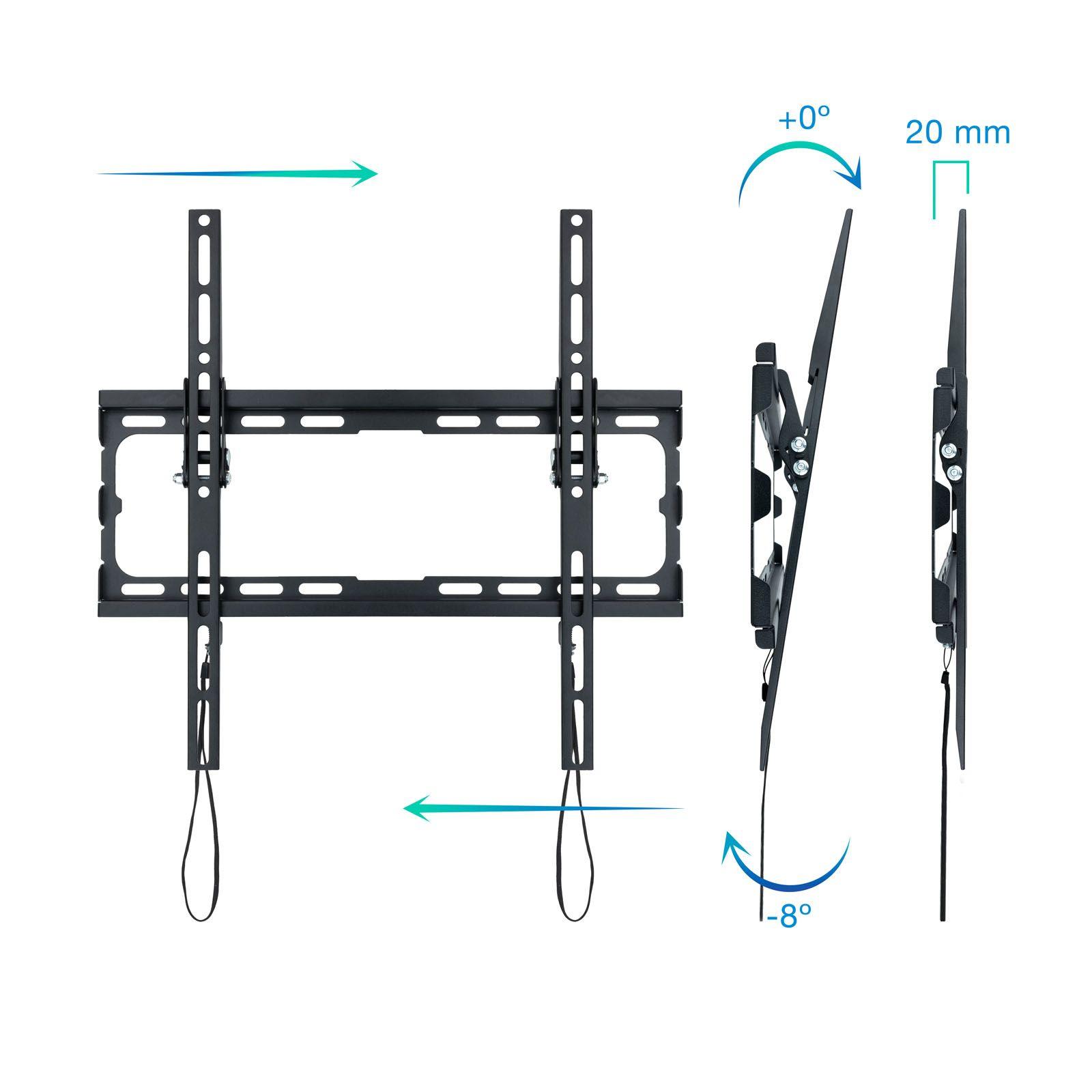 Suporte de Parede TV TOOQ LP1071T-B (75 x 75-400 x 400 mm - 400 x 400 mm - 75 x 75 mm - Preto), miniatura 2