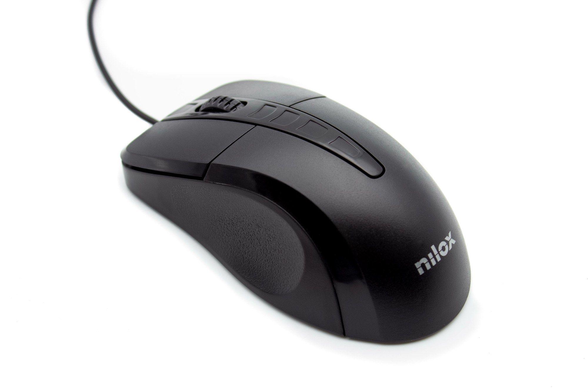 Rato NILOX MOUSB1001 (Mão direita - 1000 DPI - Ótico - Preto), miniatura 2