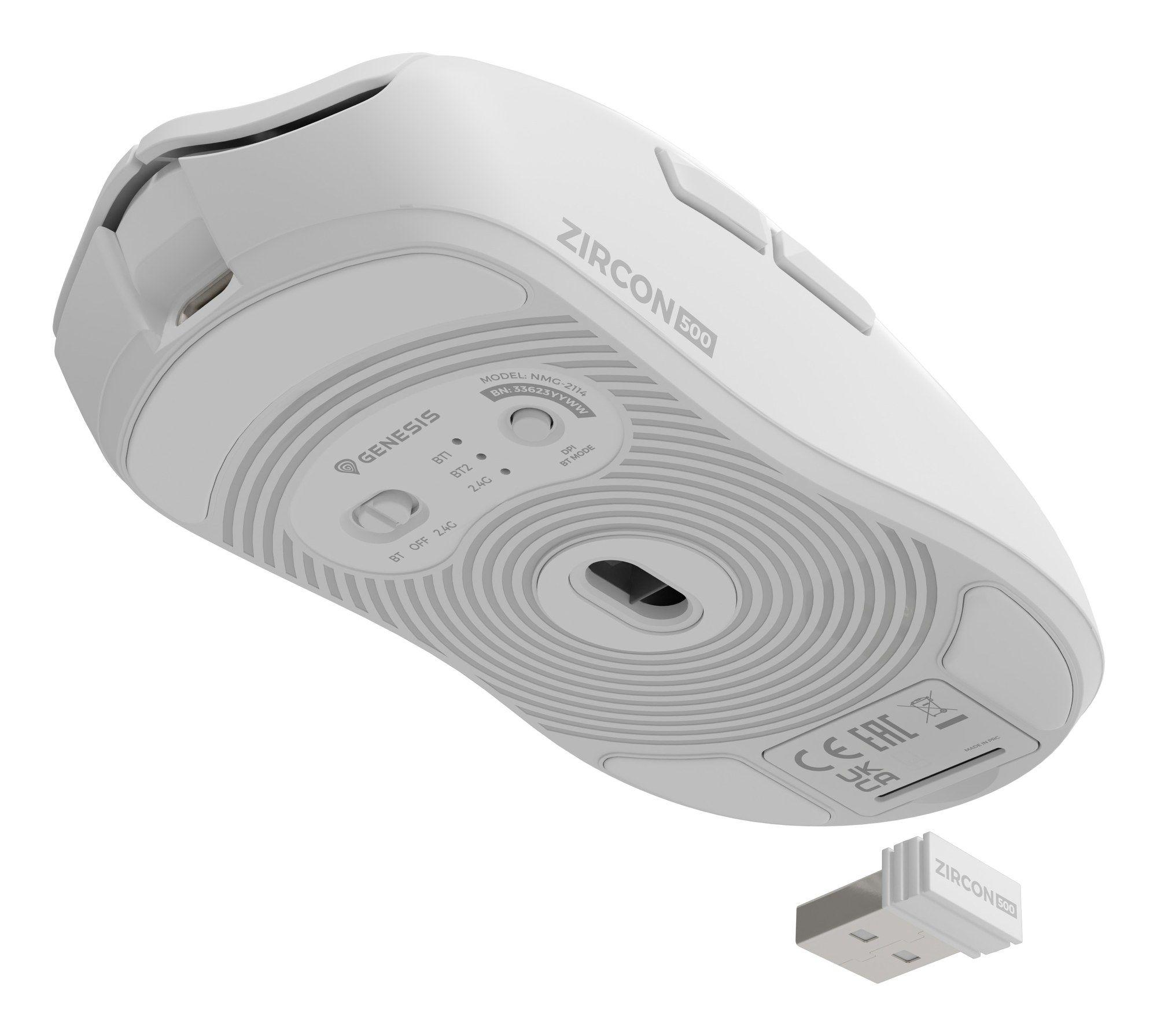 Rato GENESIS Zircon 500 (Mão direita - 10000 DPI - Ótico - Branco), miniatura 2