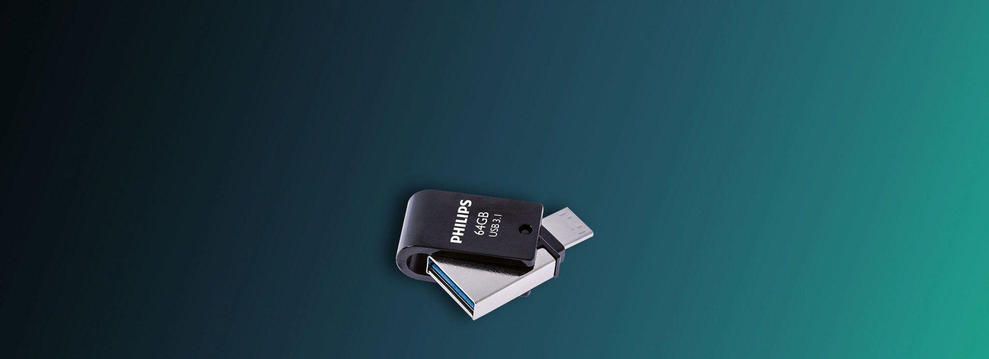 Pen USB PHILIPS FM64DC152B/00 (USB-C e USB 3.1 - USB Type-C - 3.2 Gen 1 - Preto)