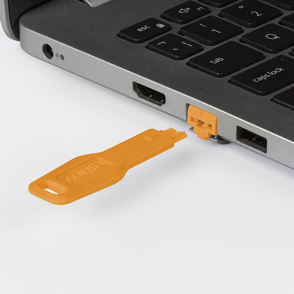 Chave para Bloqueador de Porta RJ45 LINDY 47896 (1 chave - Laranja) — miniatura 2