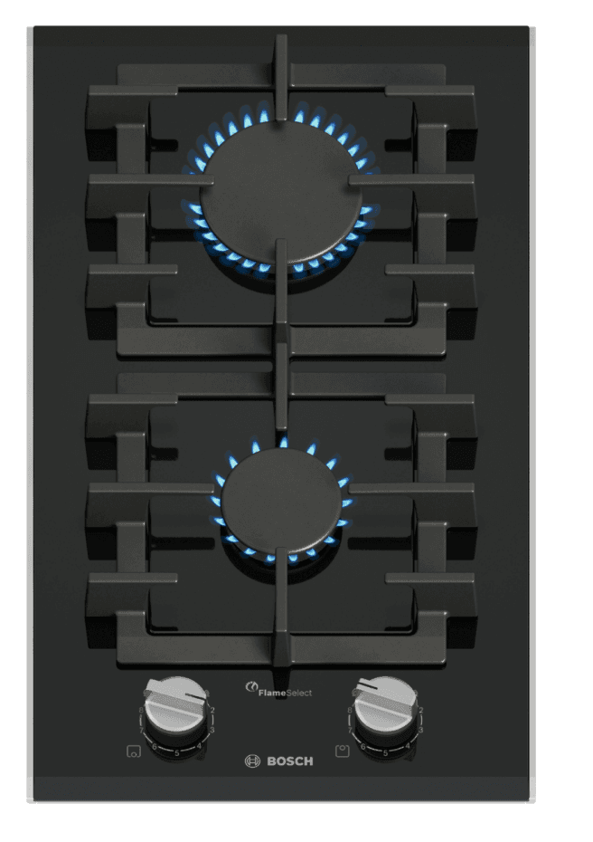 Placa a Gás de Encastre BOSCH Serie 8 PRB3A6I40 (1 W - Vidro-cerâmica - Rotativo - Preto)
