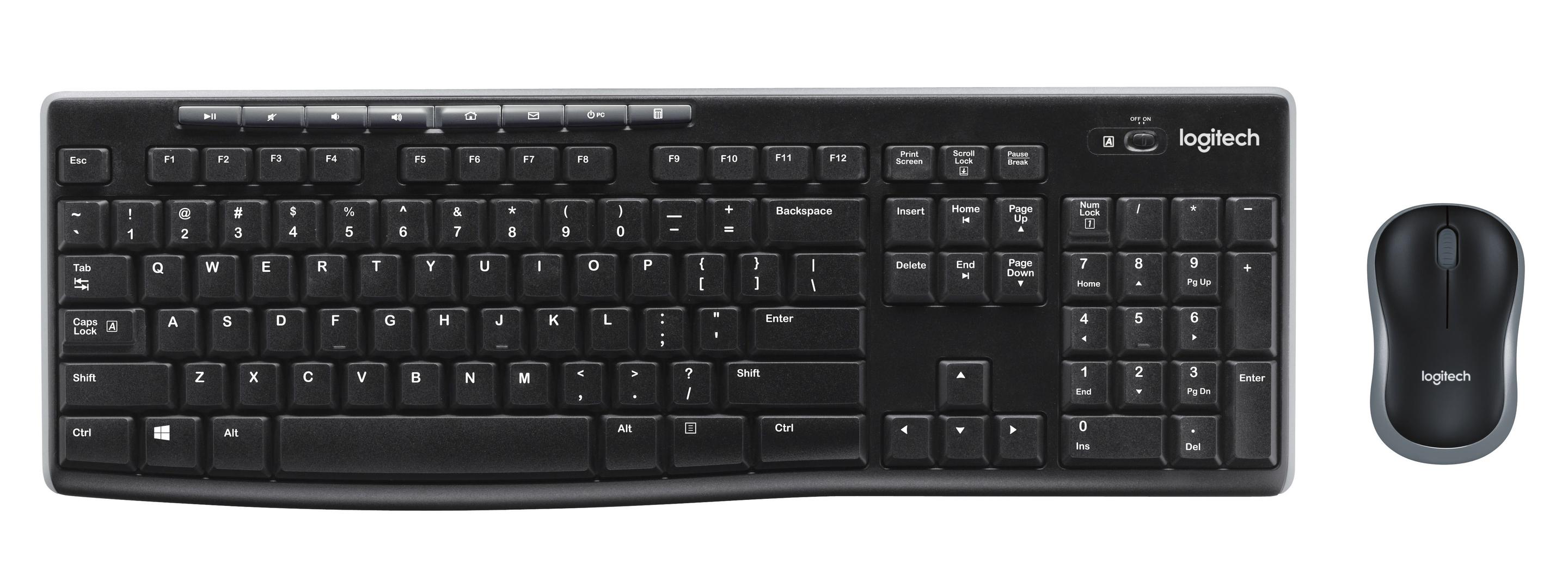 Conjunto Teclado e Rato LOGITECH MK270 (Alemão - Tamanho completo - RF Wireless - Preto)