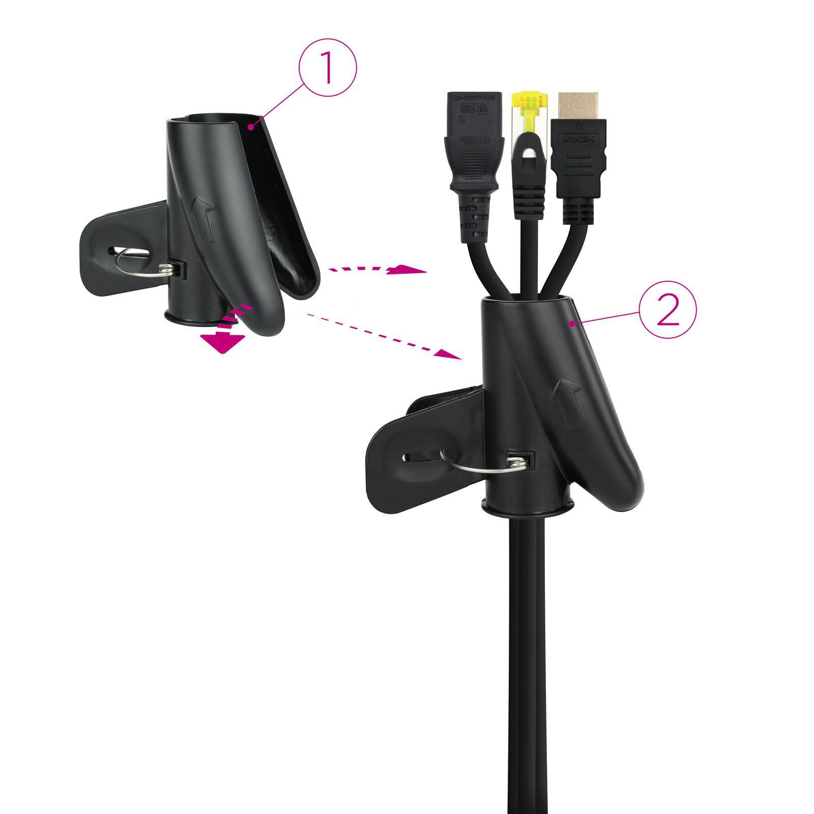 Organizador de Cabos Flexível NANOCABLE 10.36.0002-BK (Plástico - Preto), miniatura 2