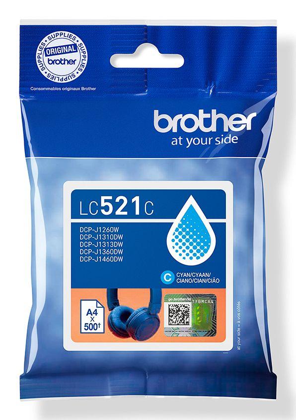 Tinteiro BROTHER LC521C (500 páginas - Ciano)