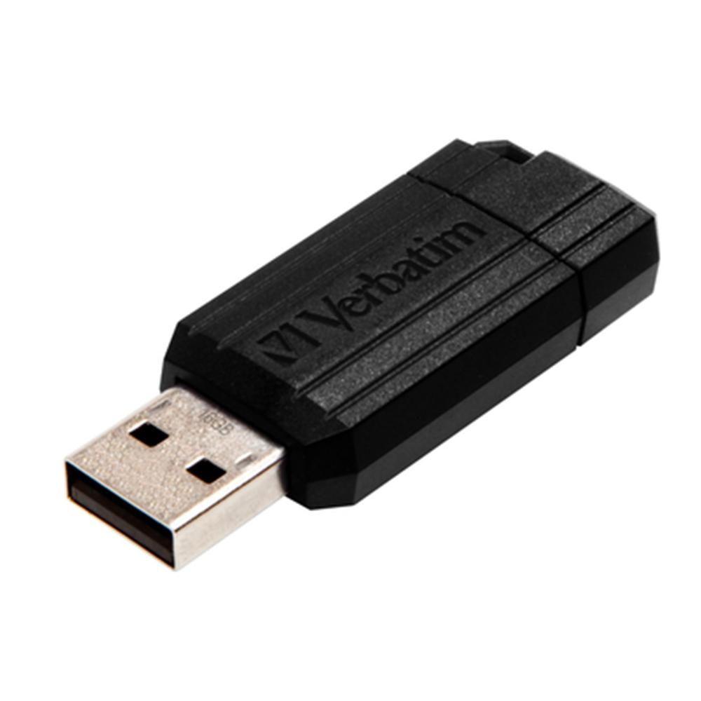 Pen USB VERBATIM Store 'n' Go PinStripe (Deslizante - USB Tipo A - USB Type-A - Preto)