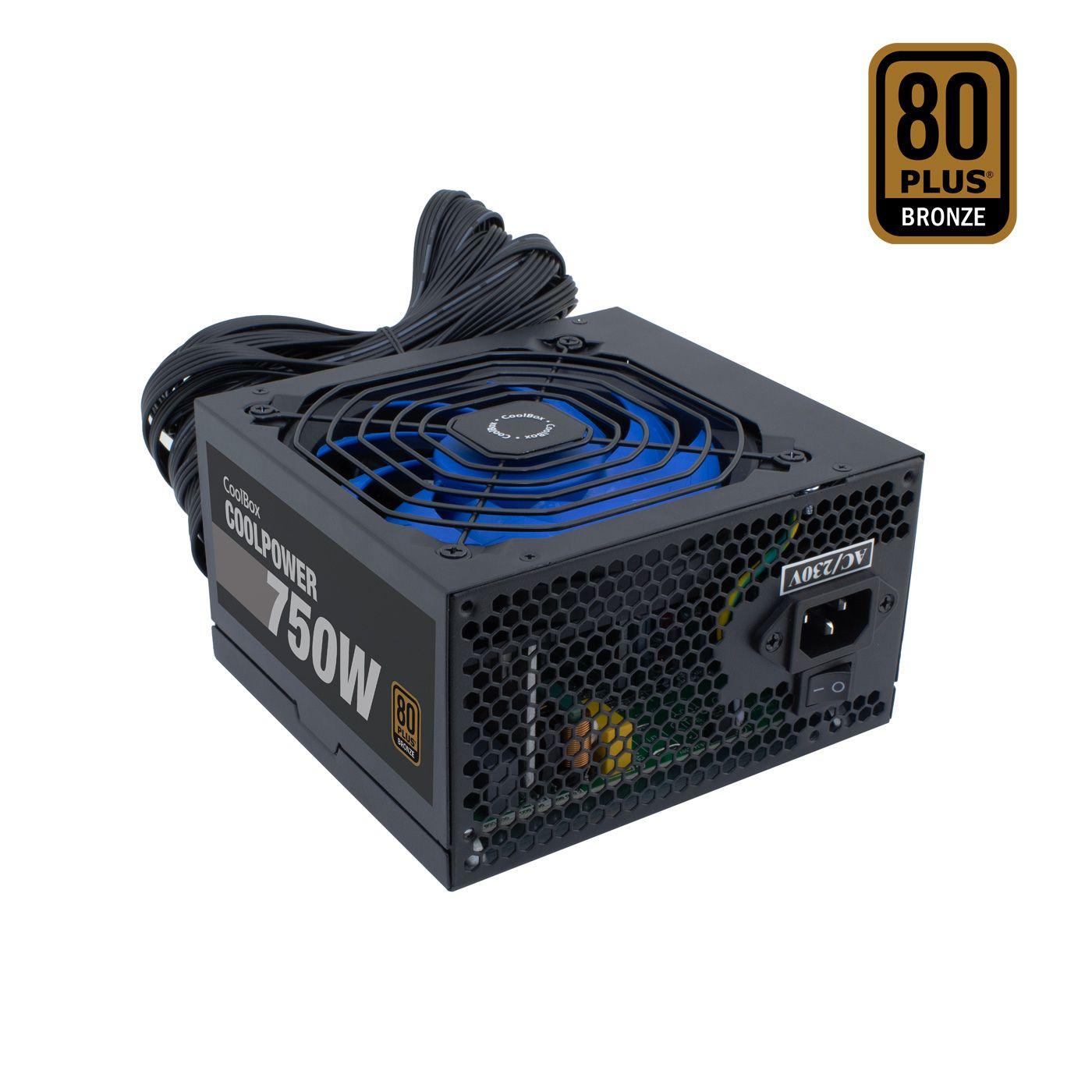 Fonte de Alimentação COOLBOX CoolPower 750W (ATX - 750 W - 80 PLUS Bronze - Preto)