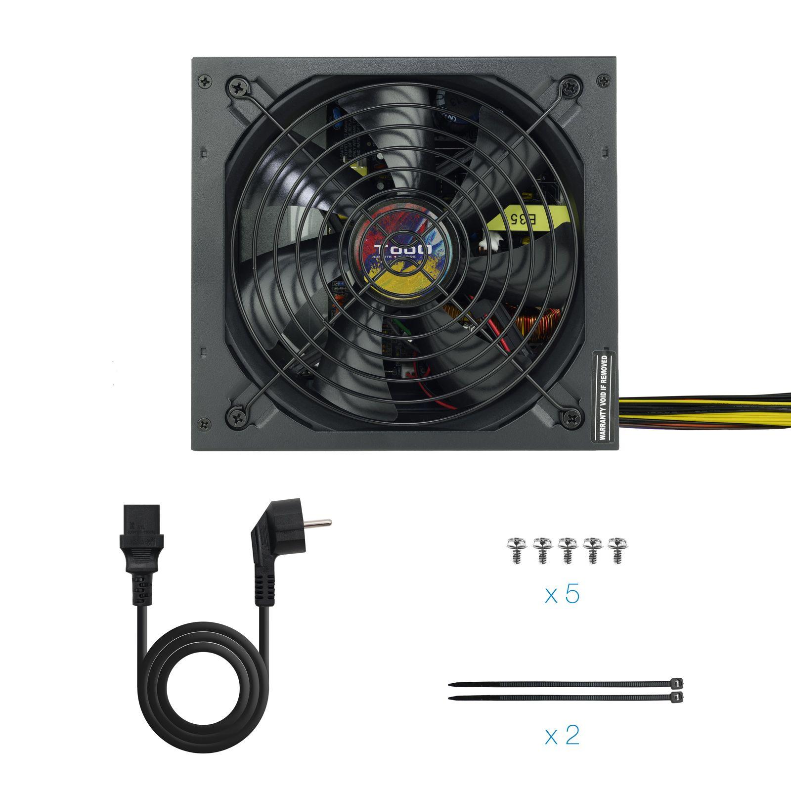 Fonte de Alimentação TOOQ TQAPOLO-700SP (ATX - 700 W - Não modular - Preto), miniatura 6