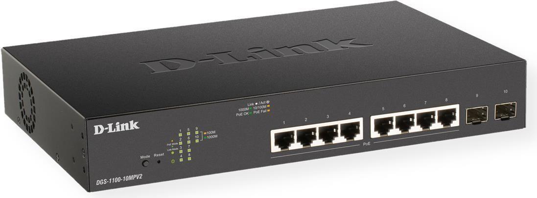 Switch D-LINK DGS-1100-10MPV2/E (Gigabit Ethernet - 4,1 MB - 20 Gbit/s - Preto) — miniatura 2