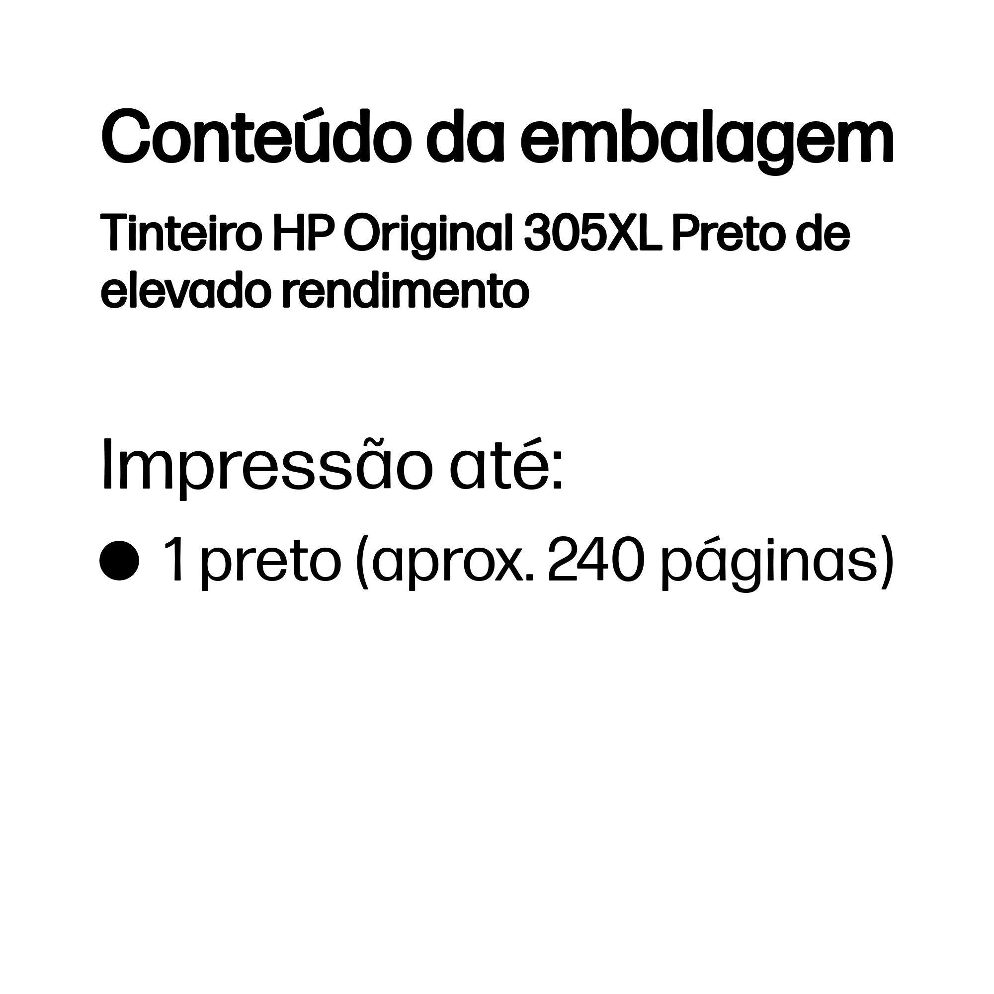 Tinteiro HP 305XL 3YM62AE (300 páginas - Preto), miniatura 3