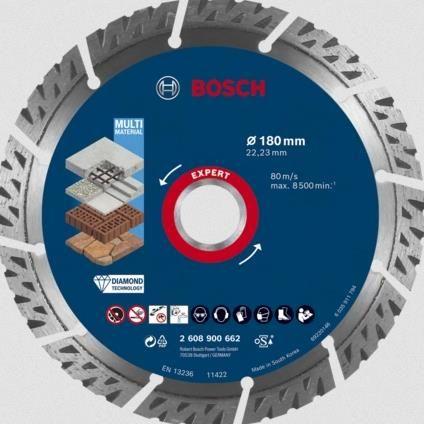 Disco de Corte de Diamante BOSCH Expert MultiMaterial 2608900662 (Azul e Cinzento)