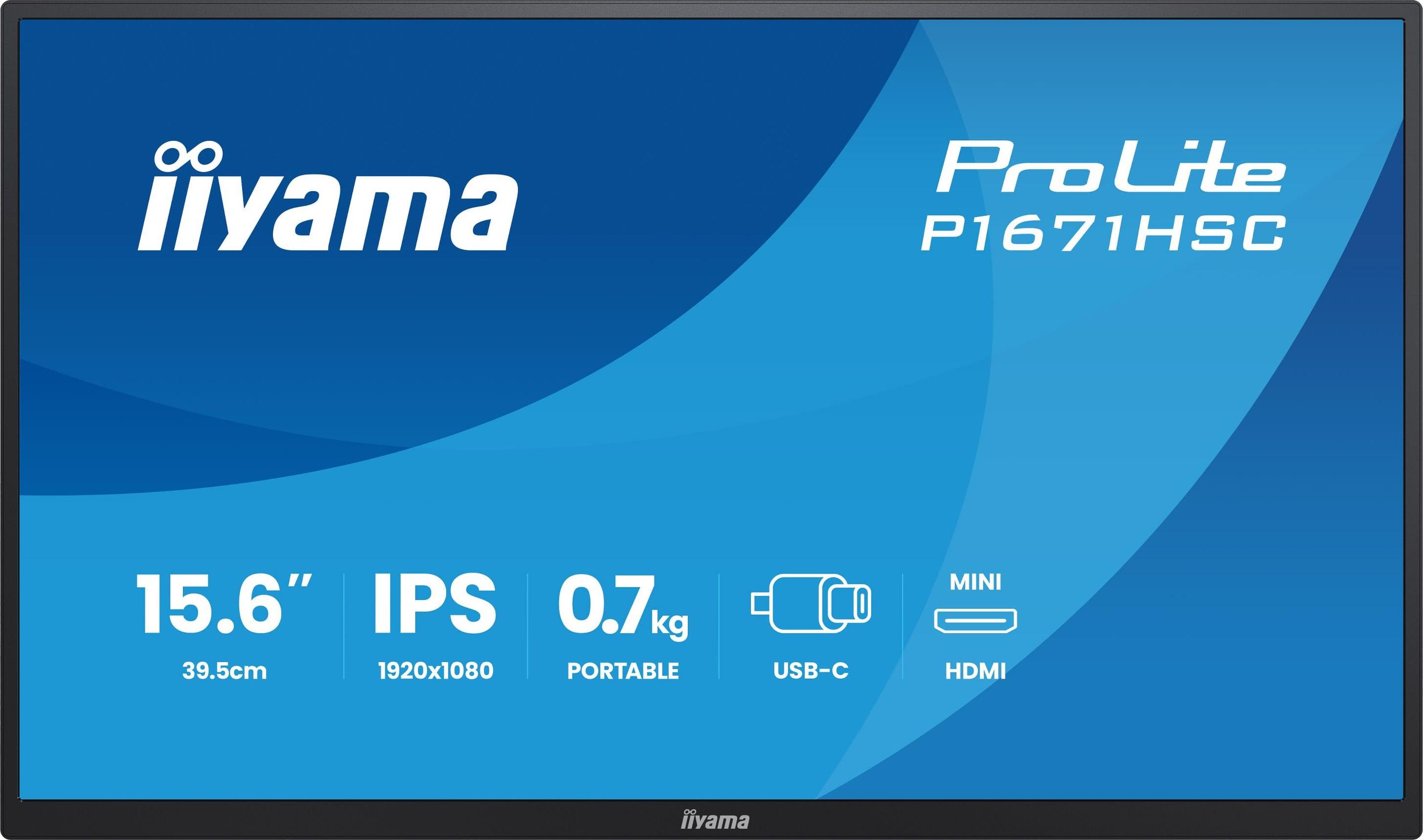 Monitor IIYAMA ProLite P1671HSC-B1 (15,6" Full HD IPS - Preto) — miniatura 2