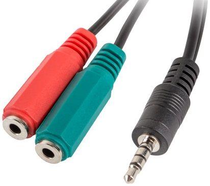 Adaptador de Áudio LANBERG AD-0023-BK (Jack 3,5 mm de 4 pinos para 2 x Jack 3,5 mm de 3 pinos - 0,2 m - Preto) — miniatura 2