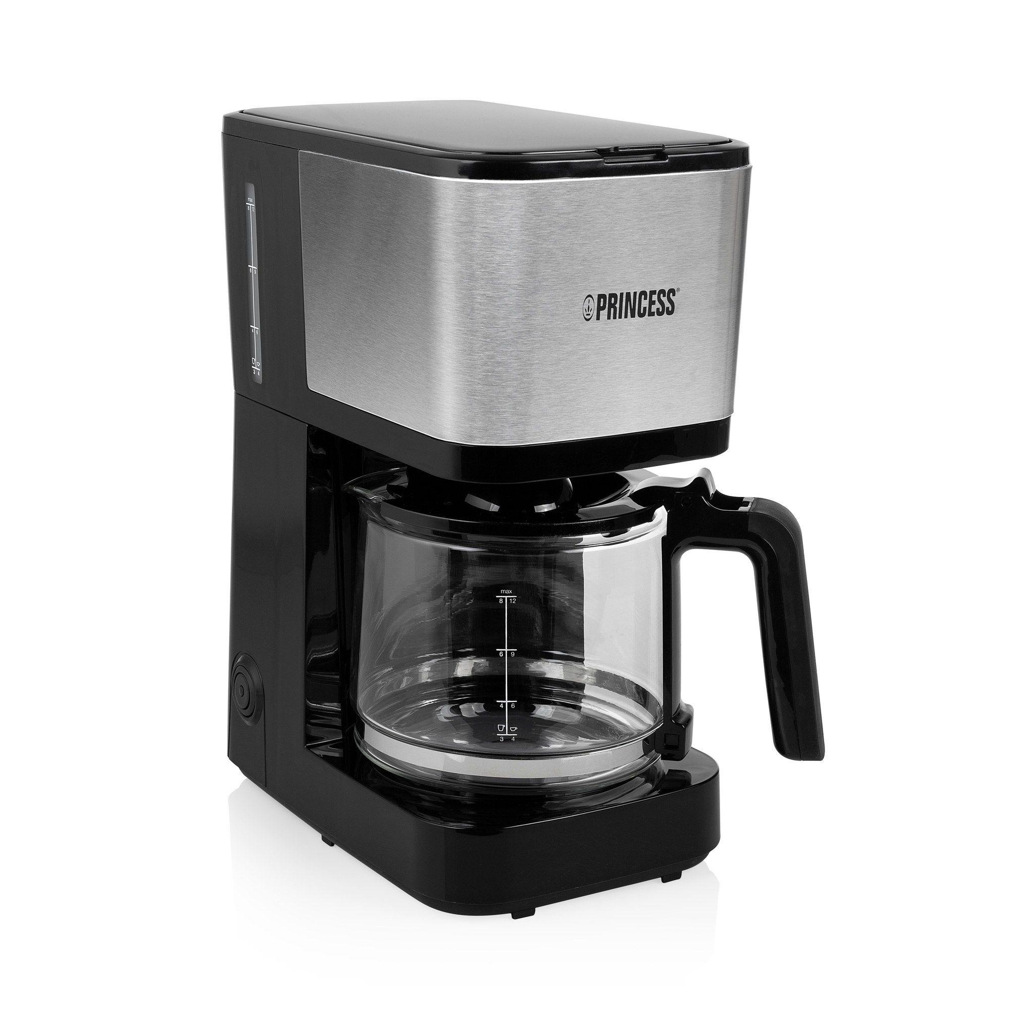 Máquina de Café de Filtro PRINCESS 246031 (Café moído - 750 W - 1,25 l - Preto e Inox)