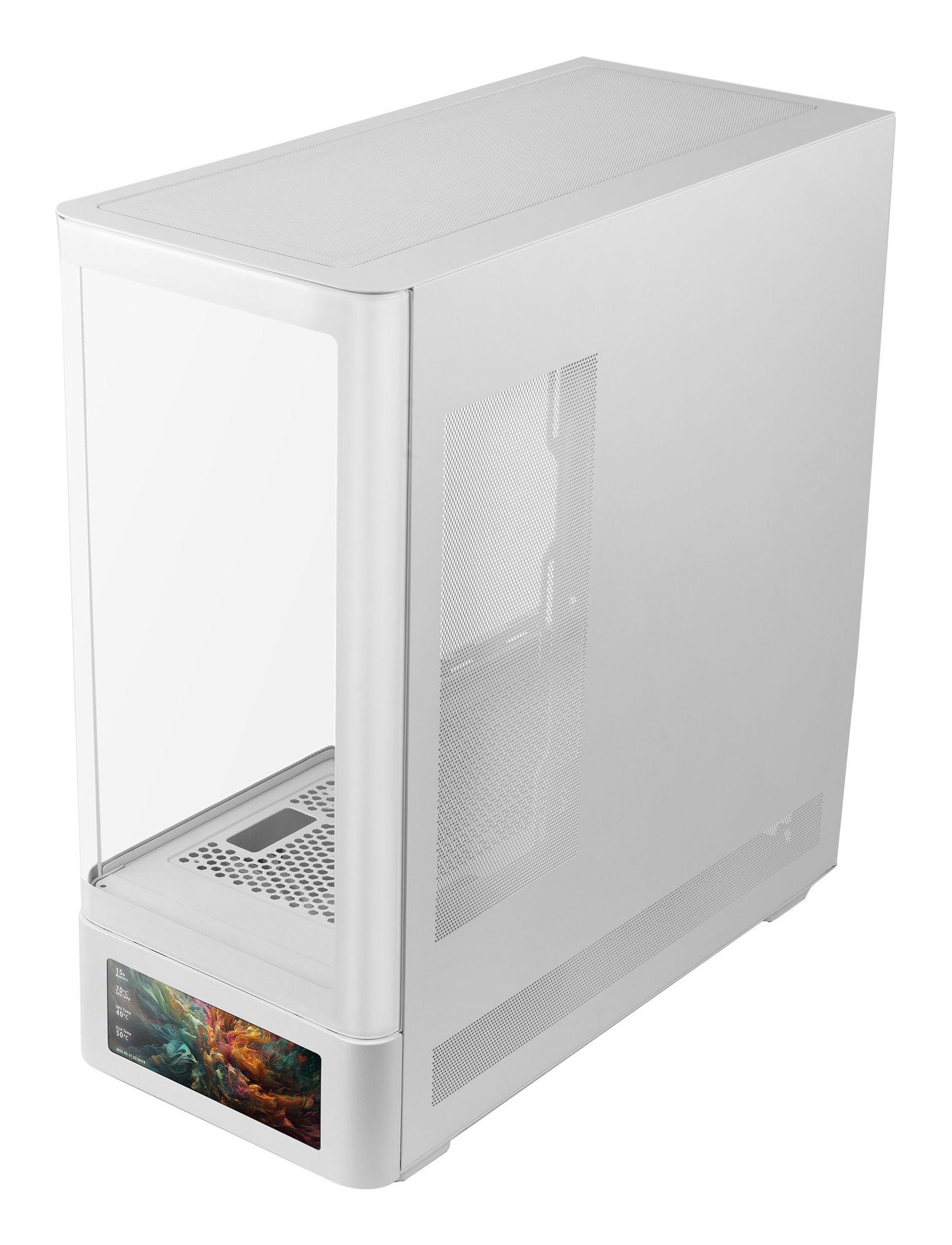 Caixa PC ATX MARS GAMING MCLCDPROW (LCD IPS 7,2" - Branco) — miniatura 4