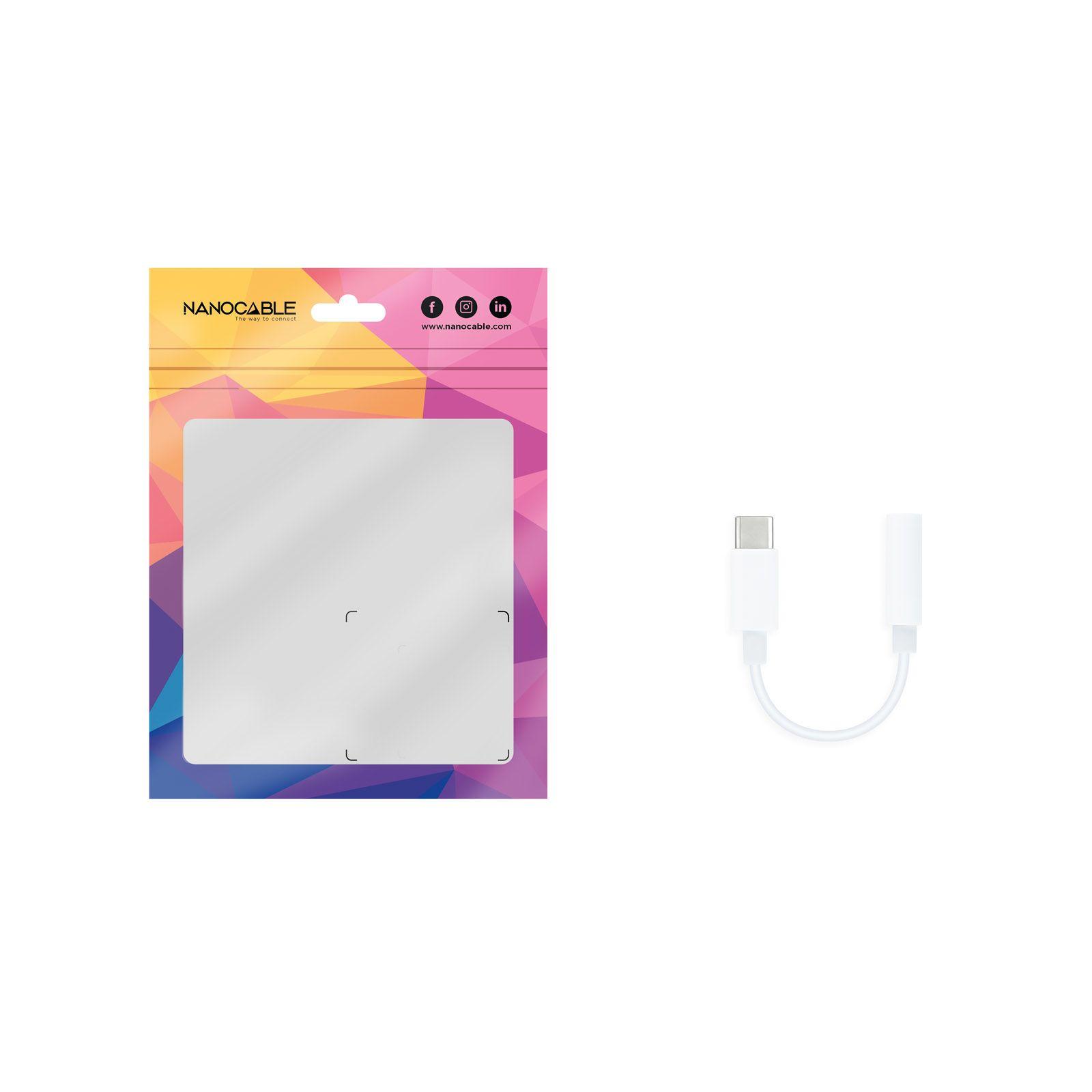 Adaptador de Áudio USB-C para Jack 3,5 mm NANOCABLE 10.24.1205-W (0,11 m - USB Type-C - 3.5mm - Branco) — miniatura 5