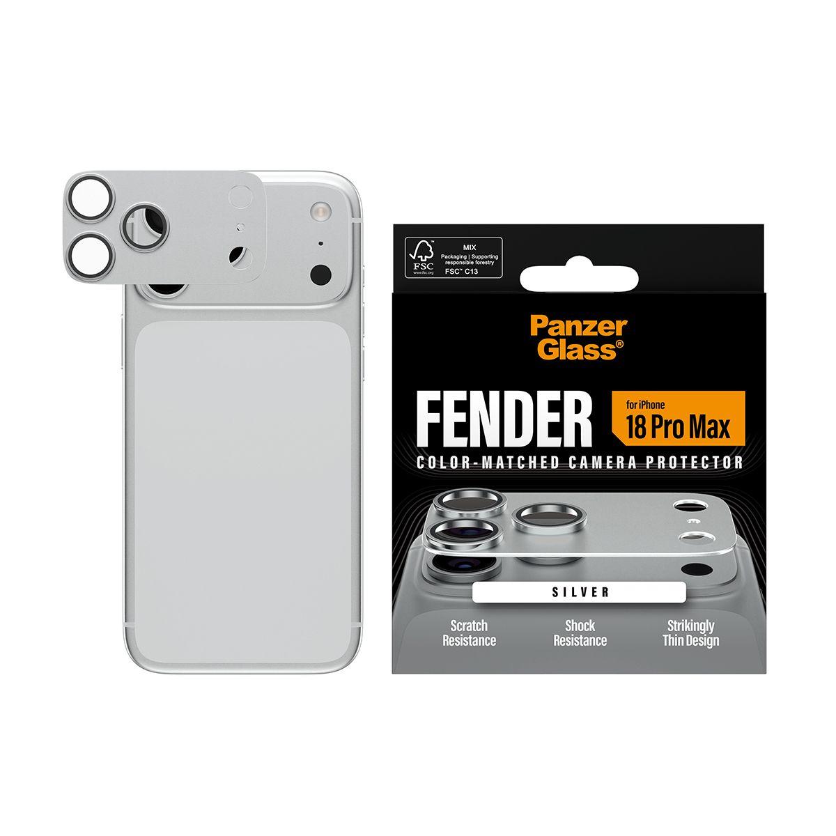 Protetor de Câmara PANZERGLASS Fender iPhone 18 Pro Max (Apple iPhone 18 Pro Max - Silicone - Prateado) — miniatura 2