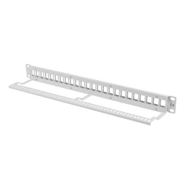Painel de Patch Keystone LANBERG PPKS-1024-S (Rack de 19 polegadas - Cinzento) — miniatura 3