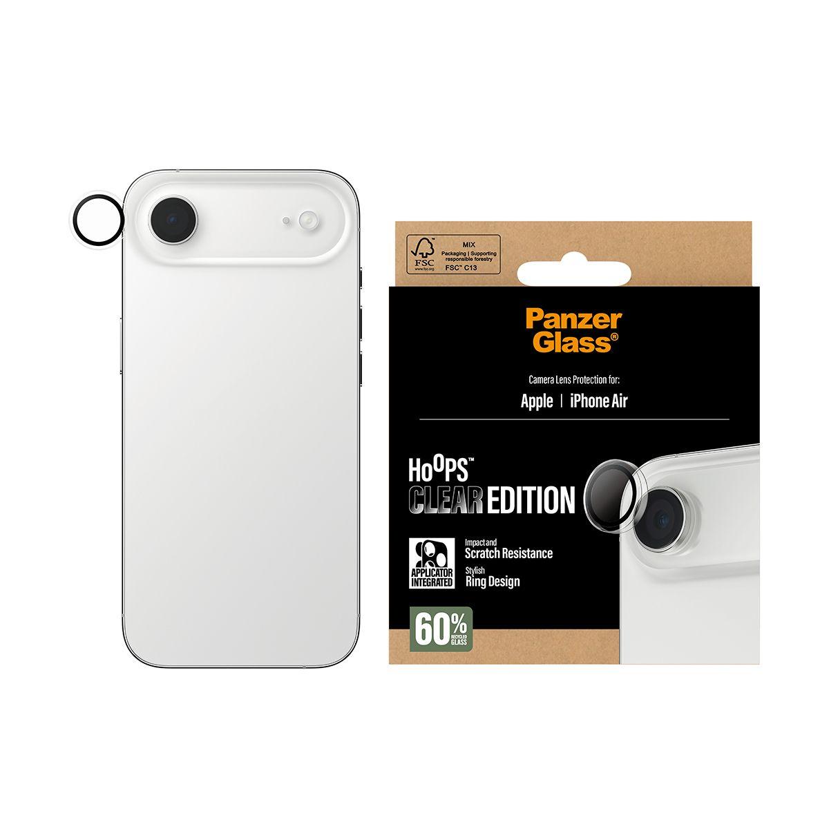 Protetor de Lentes de Câmara PANZERGLASS Hoops para iPhone Air (Apple iPhone Air - Apple - Vidro temperado, Silicone - Transparente), miniatura 2