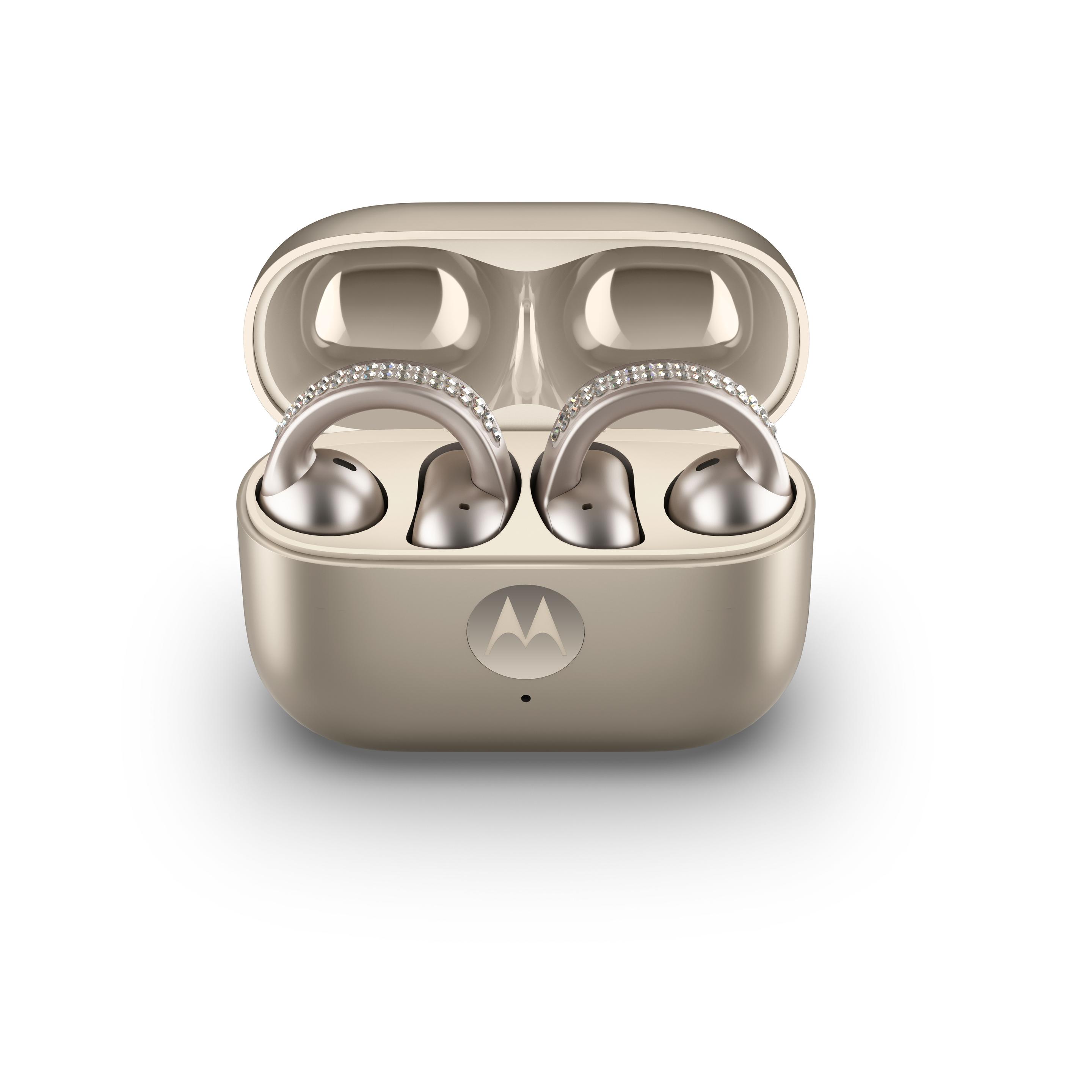 Auriculares MOTOROLA Moto Buds Loop Premium by Swarovski (5,5 W - USB Type-C - French Oak)