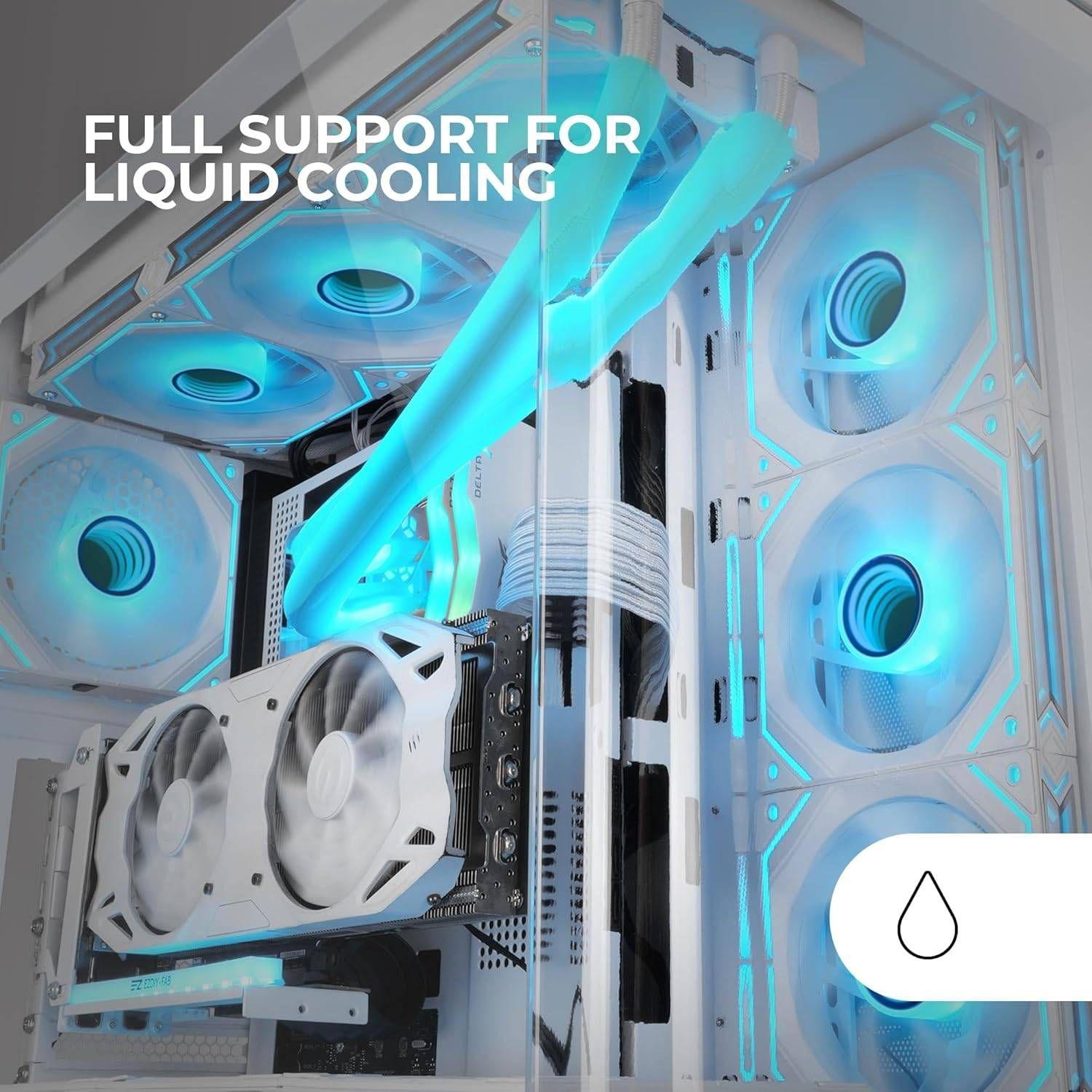 Caixa ATX MARS GAMING MC-FUSION (ATX, Micro ATX, Mini-ITX - Semitorre - 16 cm - Branco) — miniatura 7