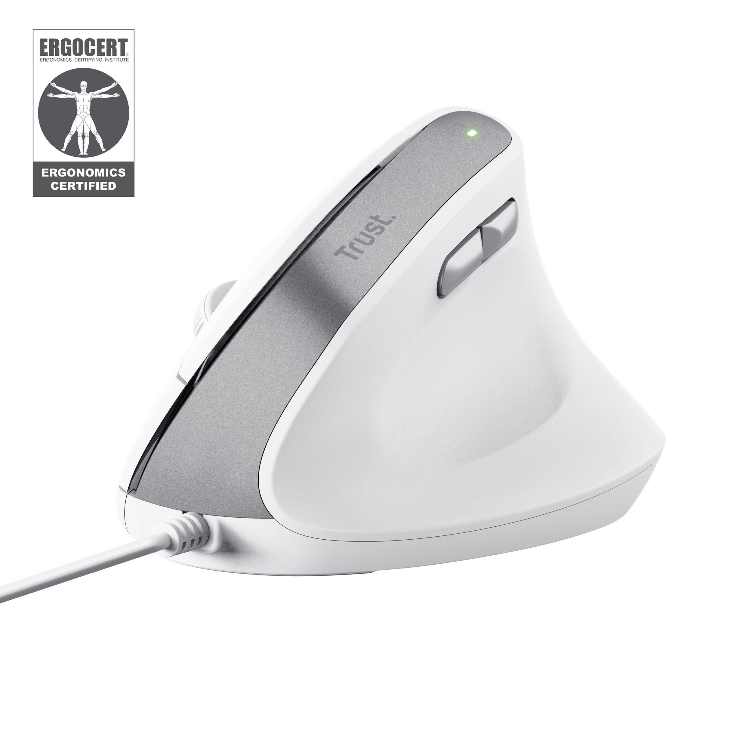 Rato TRUST Bayo II (Mão direita - 2400 DPI - Ótico - Branco)