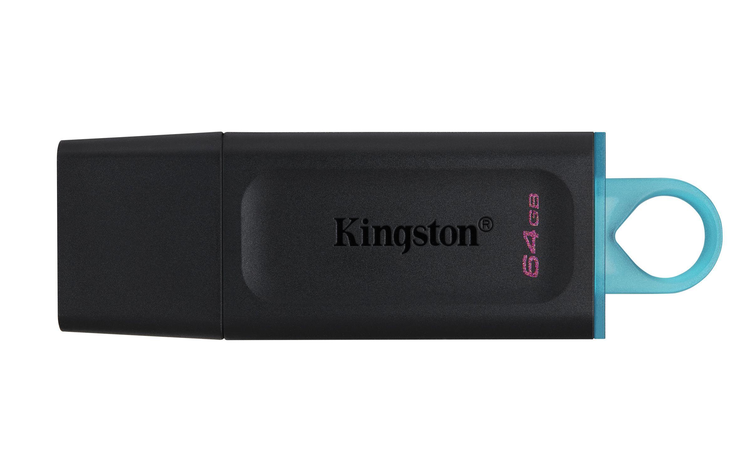 Pen USB KINGSTON DataTraveler Exodia DTX/64GB (Tampa - USB Type-A - 3.2 Gen 1 - Preto/Turquesa)
