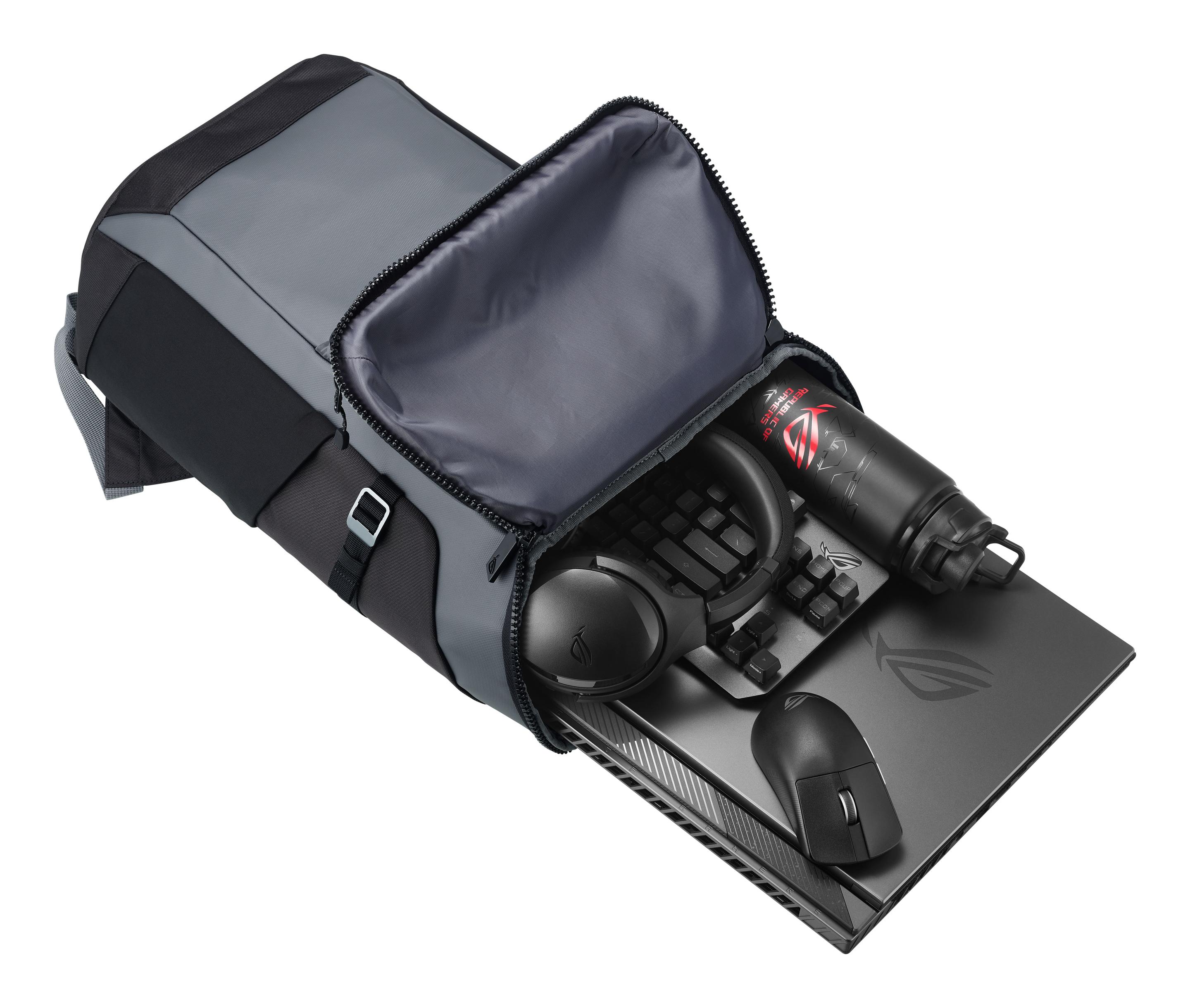 Mochila ASUS ROG Ranger BP2701 Cybertext Edition (18" - Preto e Cinzento) — miniatura 10