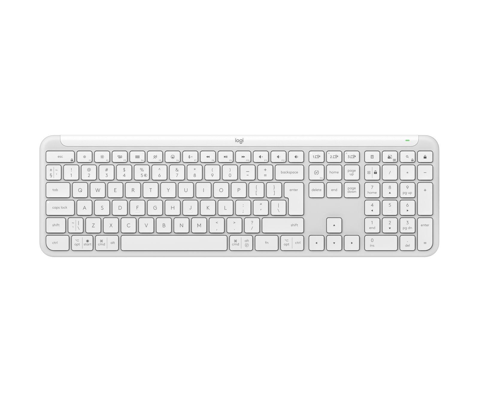 Teclado LOGITECH Signature Slim K950 (Estados Unidos - Teclas tesoura - Tamanho completo - Branco) — miniatura 3