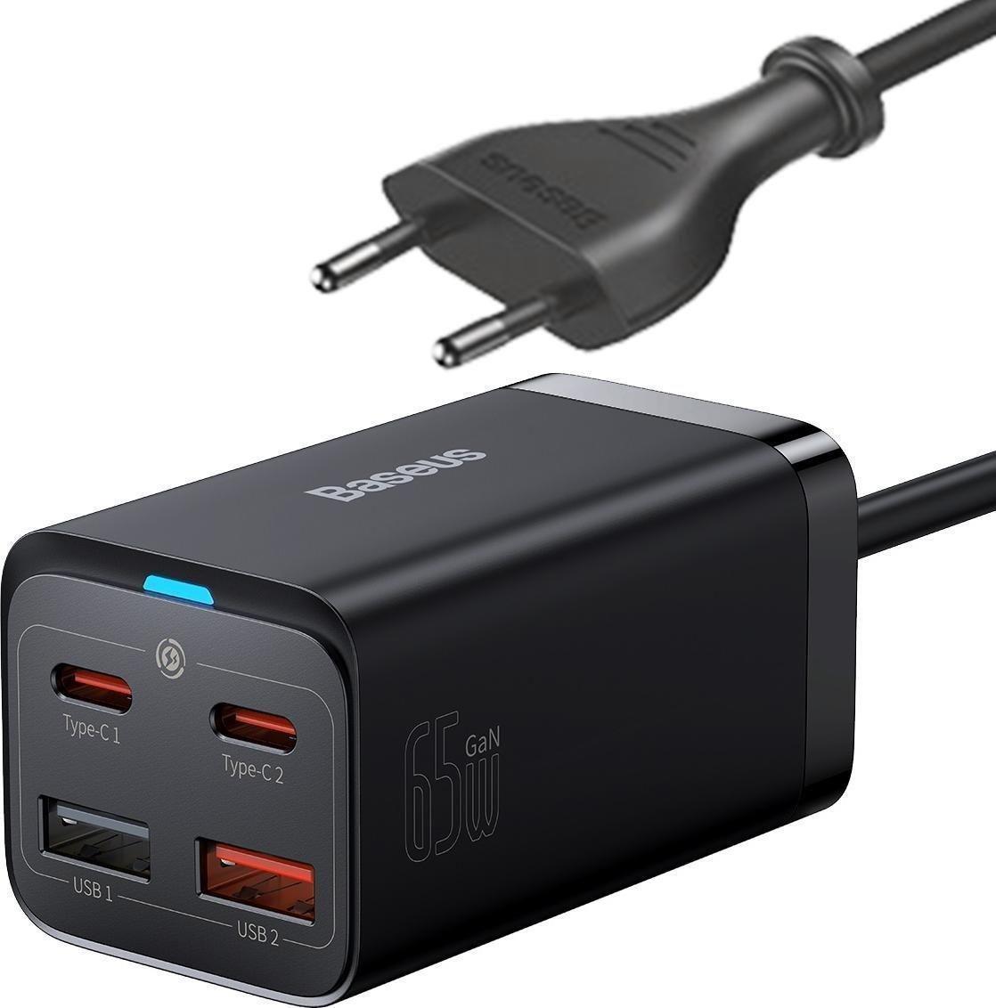 Carregador de Mesa BASEUS GaN3 Pro 65W (65 W - QC4+, PD3.0 - Preto)